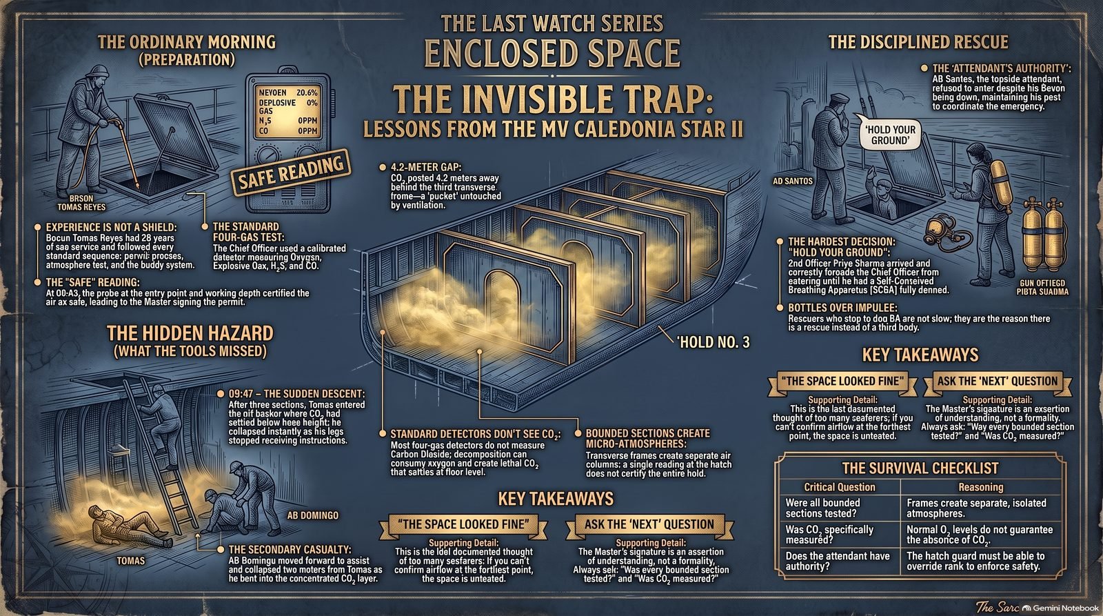 The Last Watch Book 1 enclosed space: the invisible trap infographic